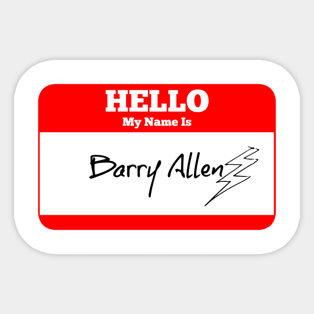 Hello My Name Is Barry Allen Sticker - The Flash - Lightning Bolt Sticker by FangirlFuel